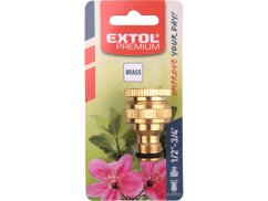 EXTOL PREMIUM 8876021 konektor na kohoutek, 1/2"-3/4", MOSAZ