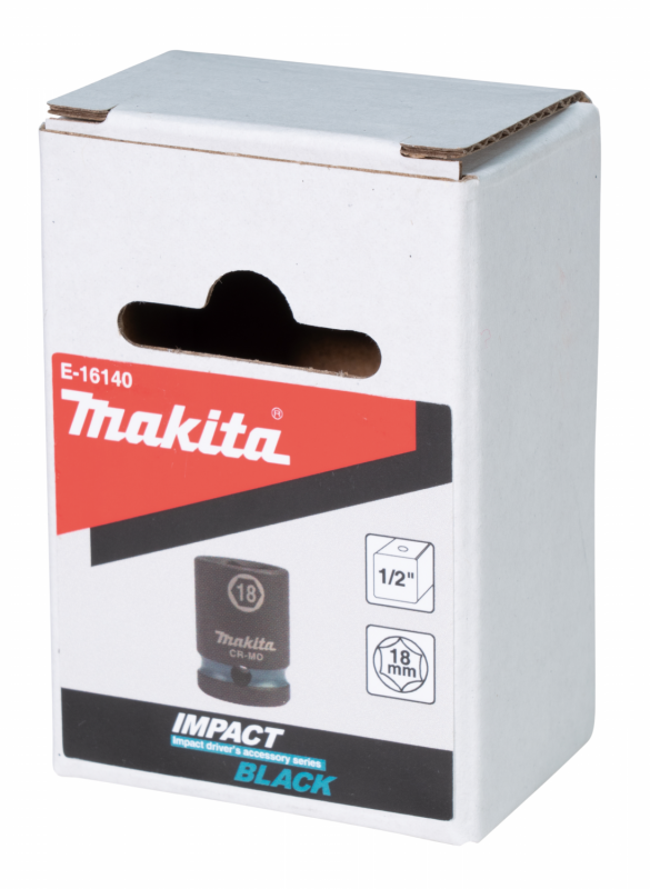 Makita E-16140 klíč nástrčný 1/2", čtyřhran, IMPACT BLACK, 18mm Makita E-16140 klíč nástrčný 1/2", čtyřhran, IMPACT BLACK, 18mm
