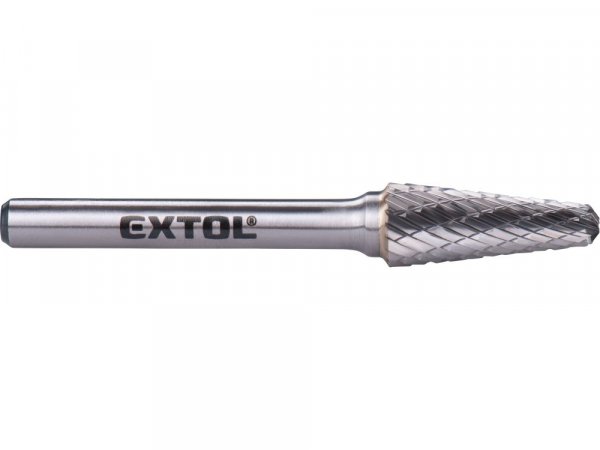 EXTOL INDUSTRIAL 8703784 fréza karbidová, konická 14° zakulacená, pr.10x25mm/stopka 6mm,sek střední (double-cut)