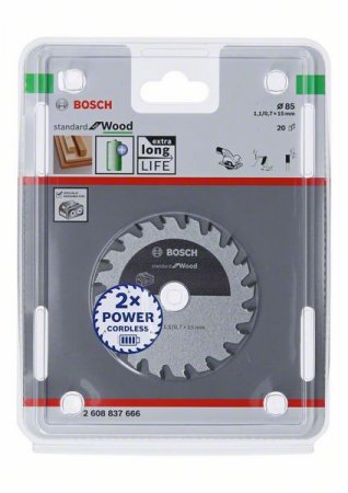 Bosch 2608837666 pilový kotouč Standard for Wood 85x15x1,1/0,7, T20