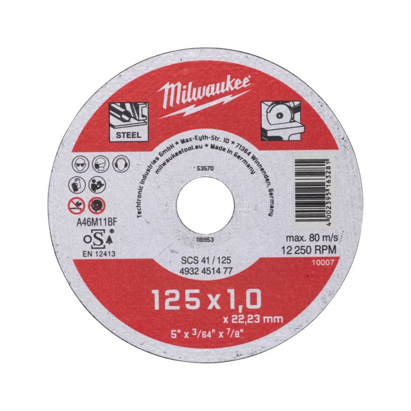 Milwaukee 125x1 řezný kotouč na kov 4932451477