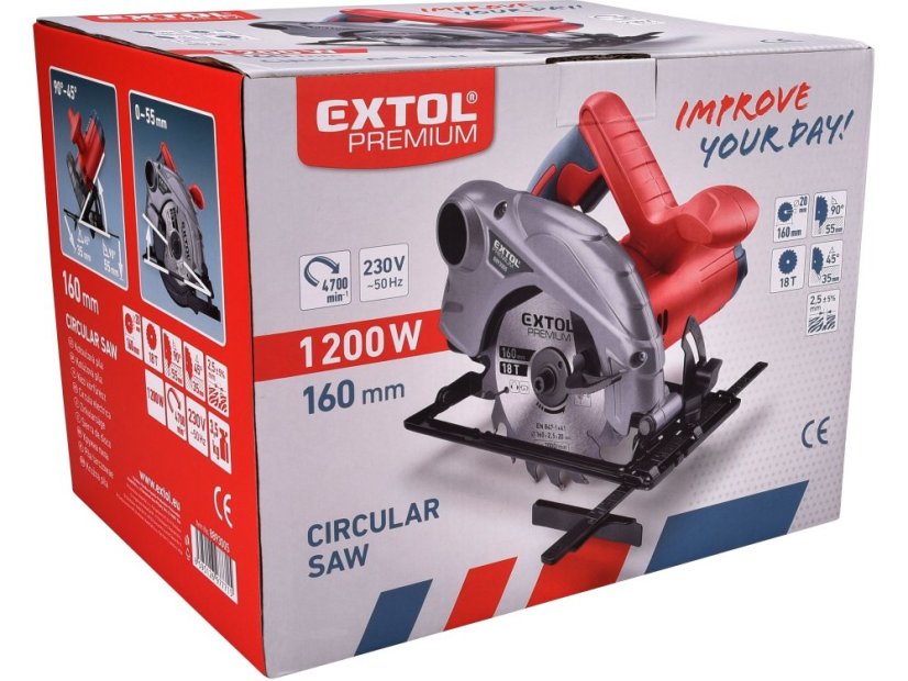 EXTOL PREMIUM 8893005 pila kotoučová, 160mm, 1200W