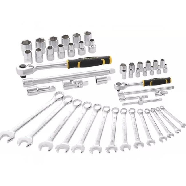 Stanley 49 dílná sada nářadí 1/4" a 1/2" hlavic + očkoploché FatMax STANLEY FMMT82827-1