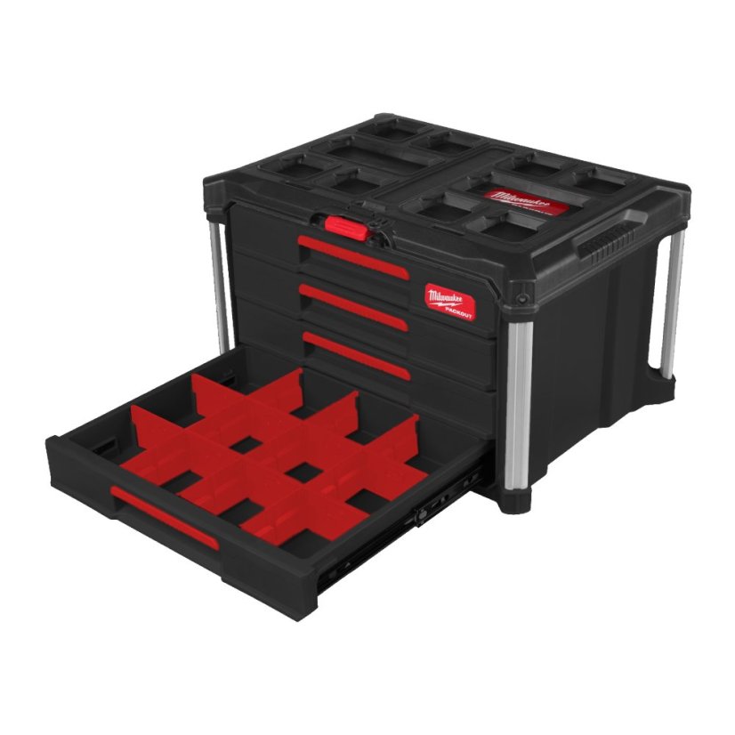 Milwaukee PACKOUT™ box na nářadí se 4 zásuvkami 4932493189