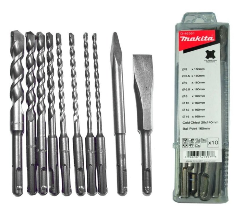 Makita D-46361 sada vrtáků a sekáčů SDS-Plus 10ks