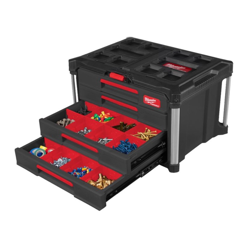 Milwaukee PACKOUT™ box na nářadí se 4 zásuvkami 4932493189