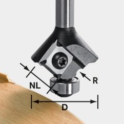 Festool 499809 S8 HW R2 D28 KL12,7 MFK Zaoblovací fréza s výměnnými břitovými destičkami