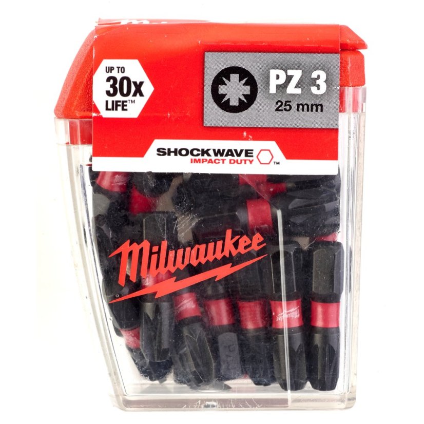 Milwaukee šroubovací bity PZ 3x25 mm Shockwave™ Impact Duty 25 ks 4932430869