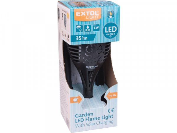 EXTOL LIGHT 43132 pochodeň LED s plamenem, 79cm, solární nabíjení, 35lm, 51 LED