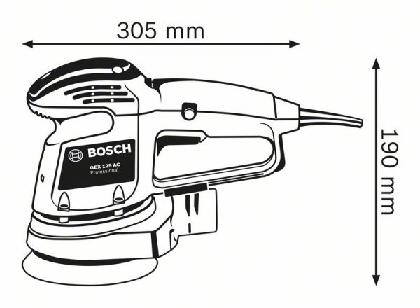 Bosch excentrická bruska GEX 125 AC 340W, 125mm