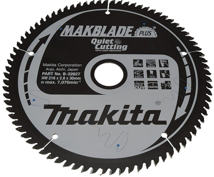 Makita B-32627 216x30x2,8mm 80Z kotouč pilový dřevo MAKBLADEplus = old B-08791