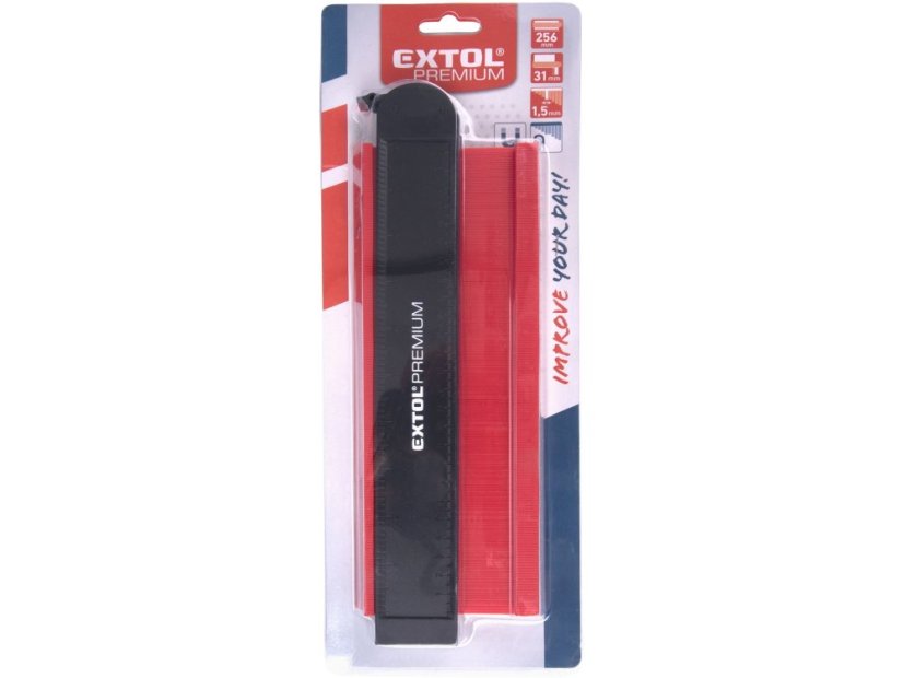 EXTOL PREMIUM 8825120 šablona obrysová uzamykací, 256mm,s magnety