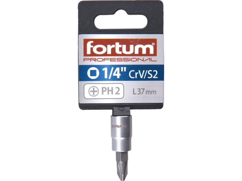 FORTUM 4701812 hlavice zástrčná 1/4" hrot křížový, PH 2, L 37mm