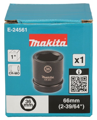 Makita E-24561 klíč nástrčný 1", čtyřhran, 36x66 mm