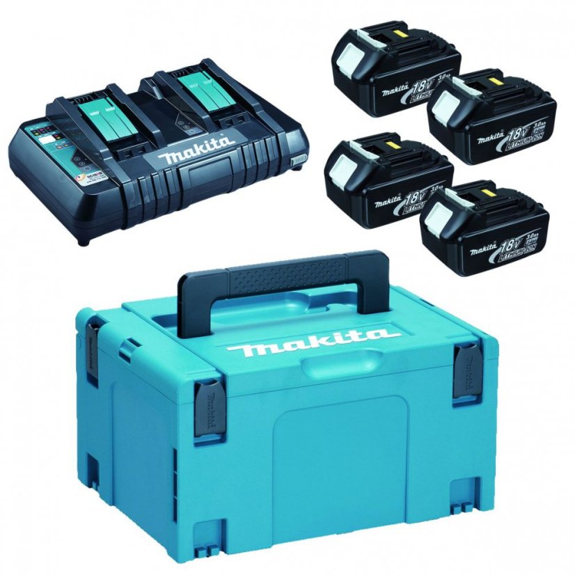 Makita 197970-3 sada 4xBL1830B + nabíječka DC18RD + systainer Makita 197970-3 sada 4xBL1830B + nabíječka DC18RD + systainer
