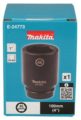 Makita E-24773 klíč nástrčný hluboký 1", čtyřhran, 46x90 mm
