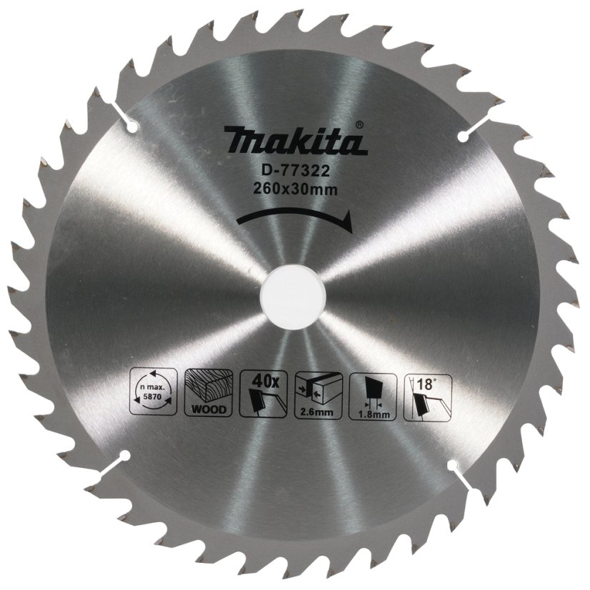 Makita D-77322 kotouč pilový dřevo MAKBLADEplus 260x2.6x30mm 40Z