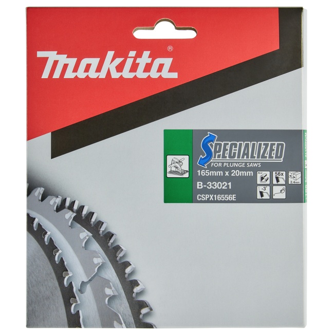 Makita B-33021 kotouč pilový hliník SPECIALIZED 165x2.4x20mm 56Z pro ponorné pily = old B-09307