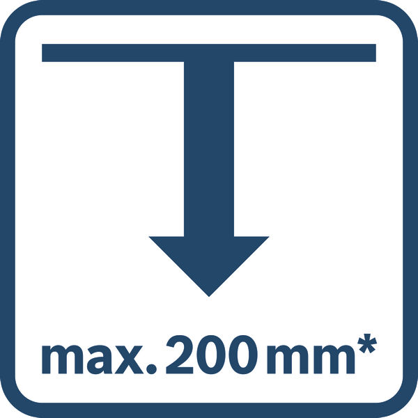 Maximální hloubka 200 mm.