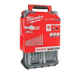 Milwaukee 15 dílná sada očkoplochých klíčů MAXBITE s kompaktním štíhlým organizérem PACKOUT 4932498141