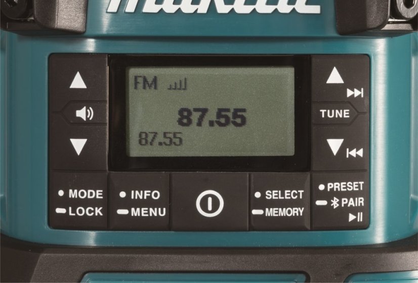 Makita DMR056 aku rádio s DAB, Bluetooth a LED lampou Li-ion LXT 14,4/18V bez aku Z