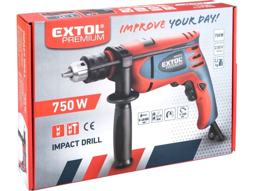 EXTOL PREMIUM 8890012 vrtačka s příklepem, 750W