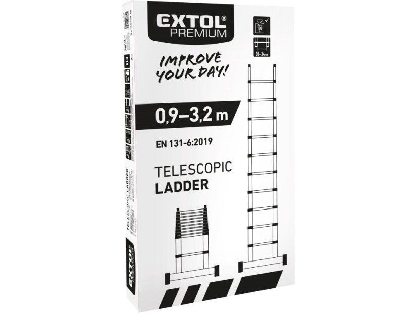 EXTOL PREMIUM 8849005 žebřík teleskopický, 3,2m