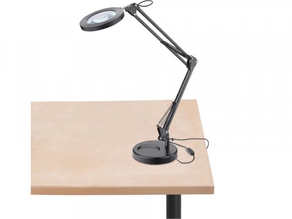 EXTOL LIGHT 43160 lampa stolní s lupou, USB napájení, 1300lm, 3 barvy světla, 5x zvětšení