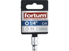 FORTUM 4701706 hlavice nástrčná vnitřní TORX 1/4", E 6, L 25mm