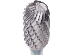 EXTOL INDUSTRIAL 8703725 fréza karbidová, válcová s kulovým čelem, pr.12x25mm/stopka 6mm,sek střední (double-cut)