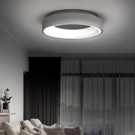 Solight WO768-G LED stropní světlo kulaté Treviso, 48W, 2880lm, stmívatelné, dálkové ovládání, šedá