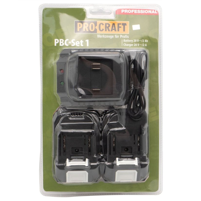 Procraft PBC-Set 1 aku sada baterií 20V 2x 2Ah + 1 nabíječka