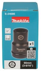 Makita E-24686 klíč nástrčný hluboký 1", čtyřhran, 27x90 mm