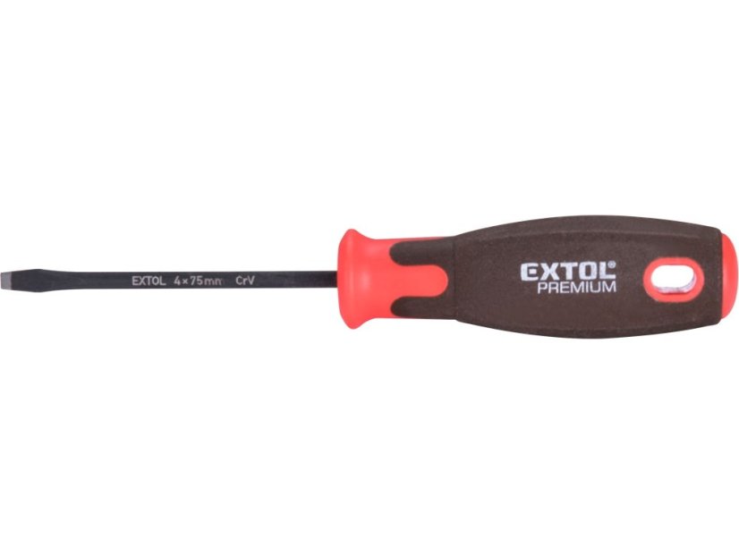 EXTOL PREMIUM 8819264 šroubovák plochý SUPERGRIP, (-) 4x75mm, CrV