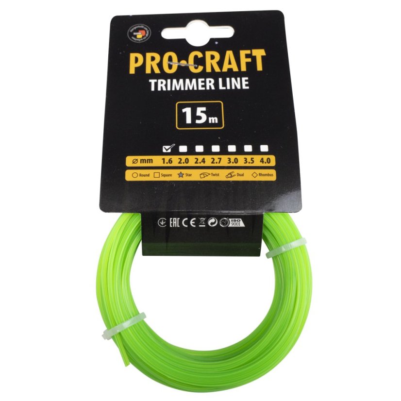 Procraft ZI-1.6/15 struna žací 1,6mm 15m hvězda