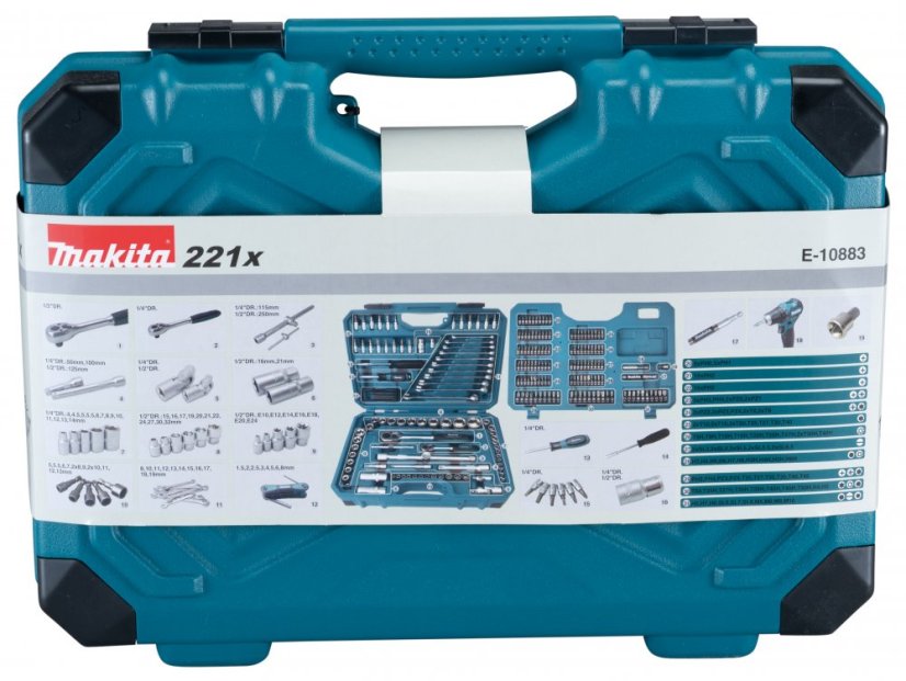 Makita E-10883 sada montážních klíčů 221ks