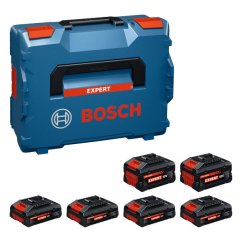 Sada baterií Bosch se 4x EXBA18V-40 a 2x EXBA18V-80. Sada baterií Bosch se 4x EXBA18V-40 a 2x EXBA18V-80.