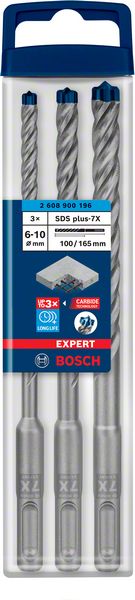 Bosch sada vrtáků do kladiv EXPERT SDS plus-7X, 6/8/10 mm 3ks