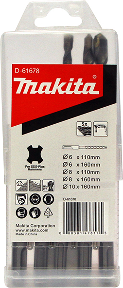 Makita D-61678 sada vrtáků SDS-Plus 5ks Makita D-61678 sada vrtáků SDS-Plus 5ks