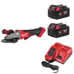 Milwaukee ELVINSET26 M18 FSAGF125XPDB aku úhlová bruska + 2x 5Ah M18B5