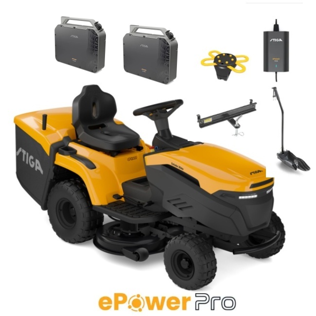 Stiga Estate 384e ePower PRO bateriový zahradní traktor +2 aku baterie 40 Ah