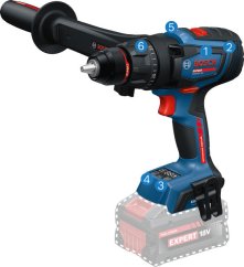 Akumulátorová kombinovaná vrtačka Bosch EXSB18V-150 s boční rukojetí.
