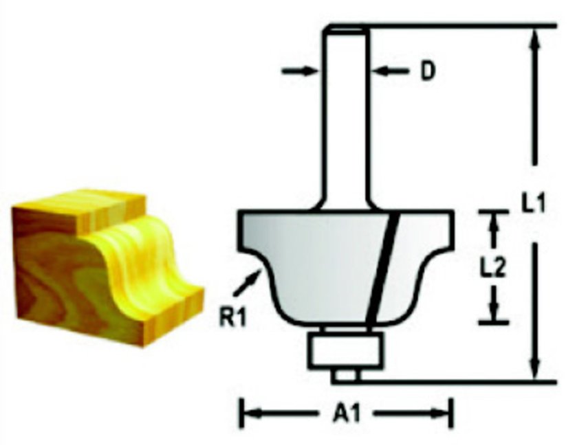 Makita D-48804 profilová fréza s ložiskem stopka 6 mm,25,4x9,5x52 mm Makita D-48804 profilová fréza s ložiskem stopka 6 mm,25,4x9,5x52 mm