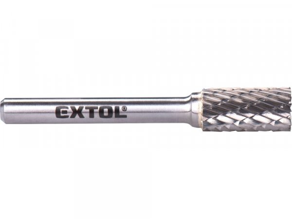 EXTOL INDUSTRIAL 8703714 fréza karbidová, válcová s čelním ozubením, pr.10x20mm/stopka 6mm,sek střední (double-cut)