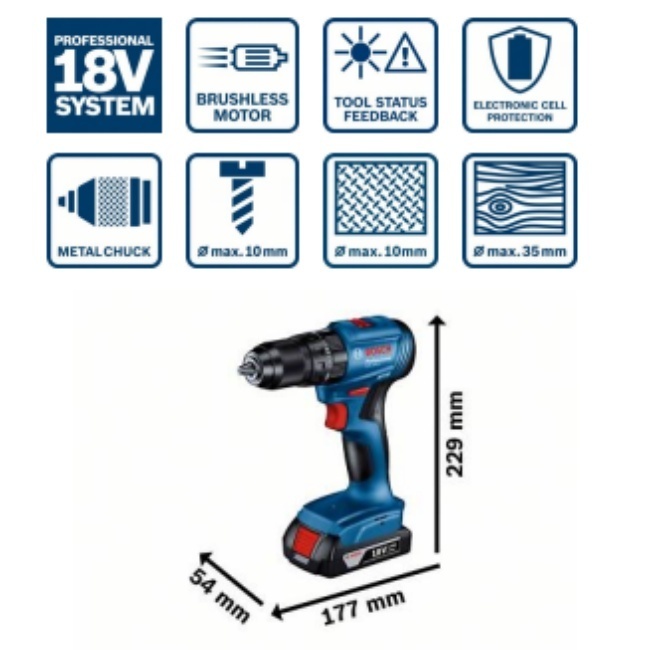 Bosch GSB 185-LI aku příklepový vrtací šroubovák 18V bez aku 06019K3104