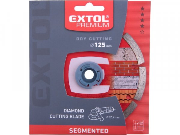 EXTOL PREMIUM 108712 kotouč diamantový řezný segmentový - suché řezání, O 125x22,2x2mm