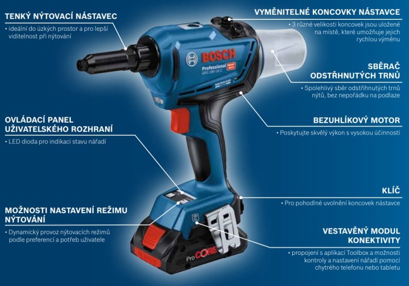 Bosch GRG 18V-16C aku nýtovačka bez aku