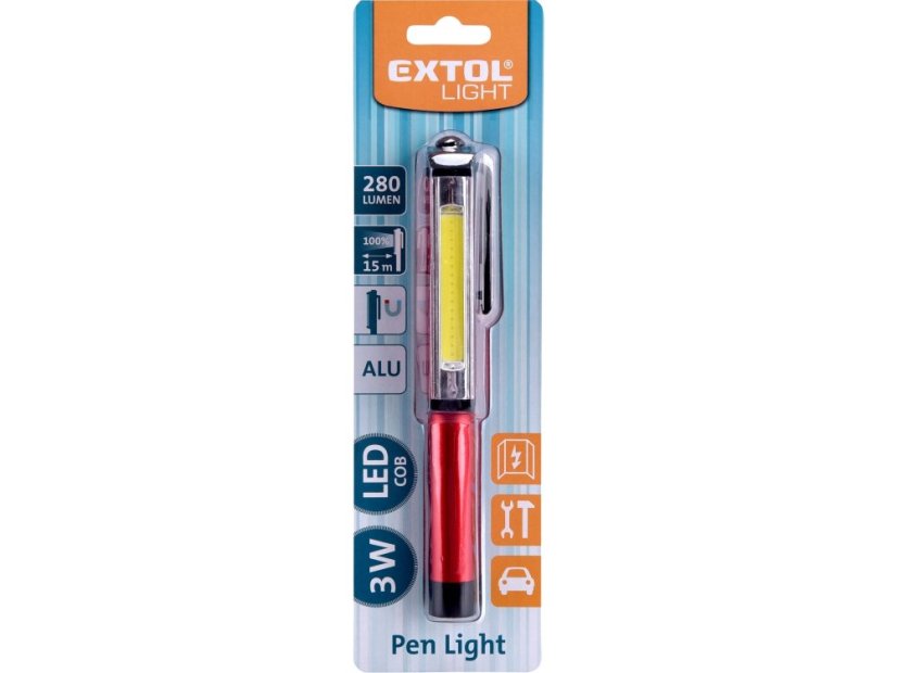 EXTOL LIGHT 43118 svítilna tužka 280lm COB, 3W COB LED