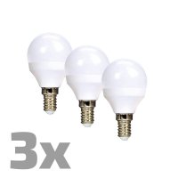 ECOLUX WZ433-3 LED žárovka  3-pack , miniglobe, 6W, E14, 3000K, 450lm, 3ks