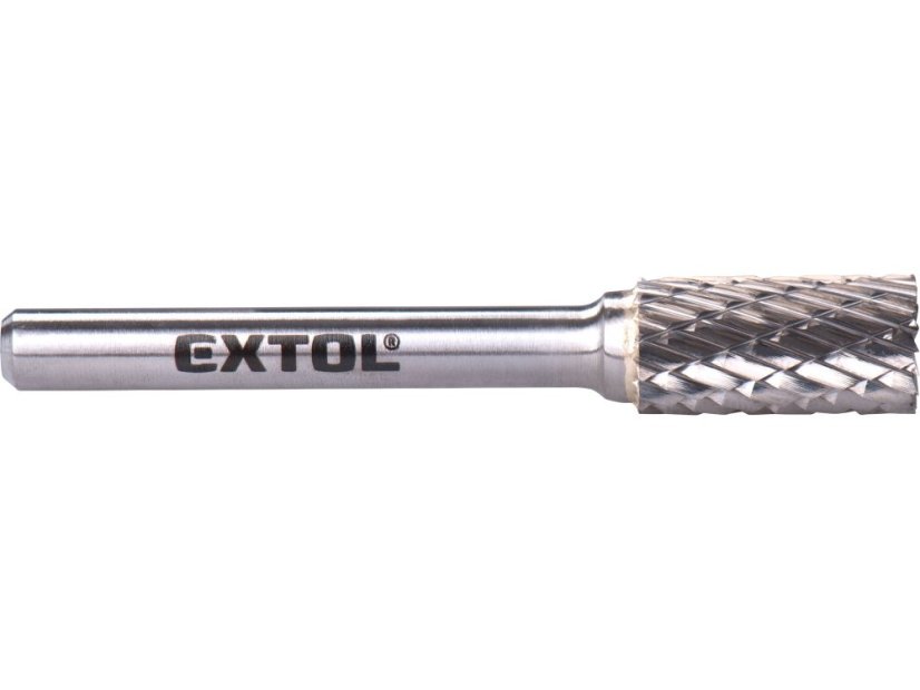 EXTOL INDUSTRIAL 8703714 fréza karbidová, válcová s čelním ozubením, pr.10x20mm/stopka 6mm,sek střední (double-cut)